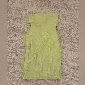 Oh Polly Lime Strapless Ruffle Dress